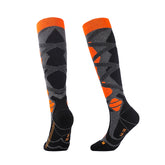 Ski Knee High Cotton Socks | Geometric Patterns Reinforced Footbed